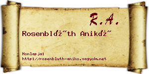 Rosenblüth Anikó névjegykártya